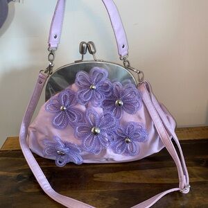 Nicole Lee Lavender Floral Clasp Purse NEW